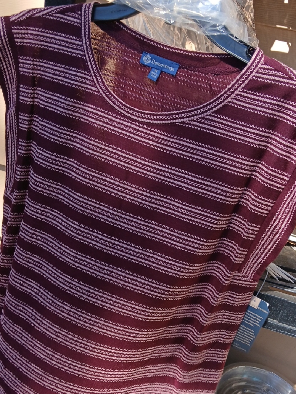 Democracy Dark Boysenberry Top with Light Pink Embroidery. NEVER WORN - Picture 9 of 9